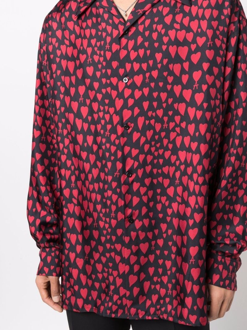 Black Heart Pattern Button-up Shirt