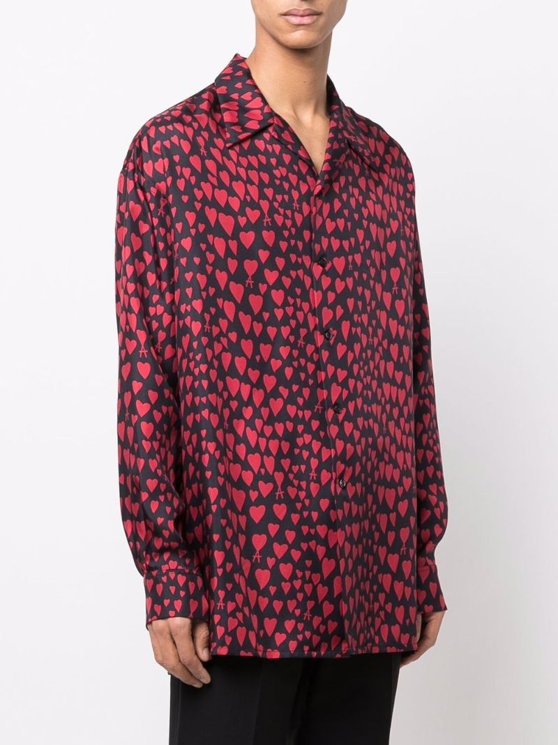 Black Heart Pattern Button-up Shirt