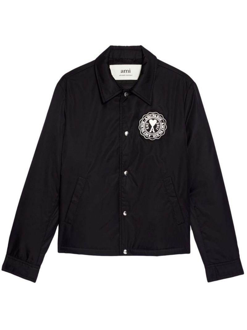 Black Logo Patch Coach Jacket