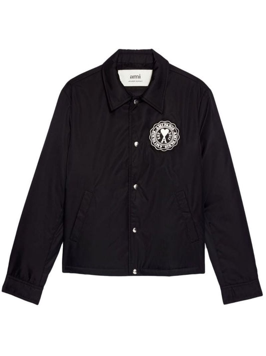 Black Logo Patch Coach Jacket