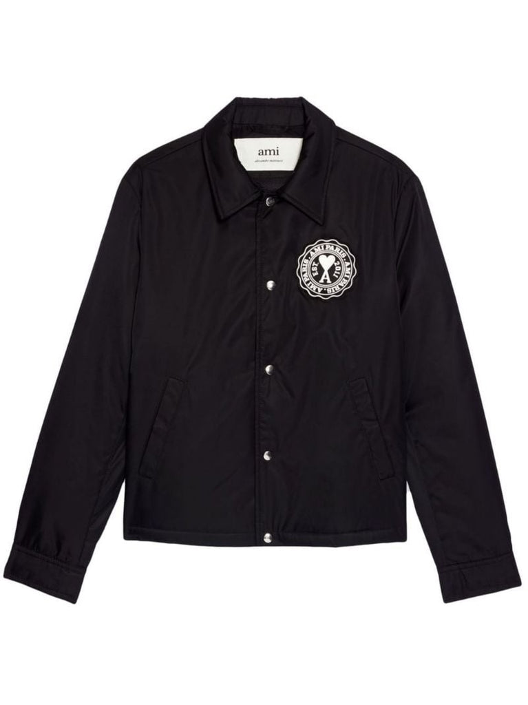 Black Logo Patch Coach Jacket