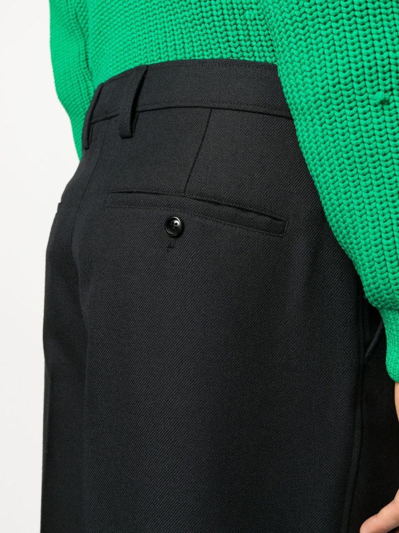 Black Virgin-wool Wide-leg Trousers