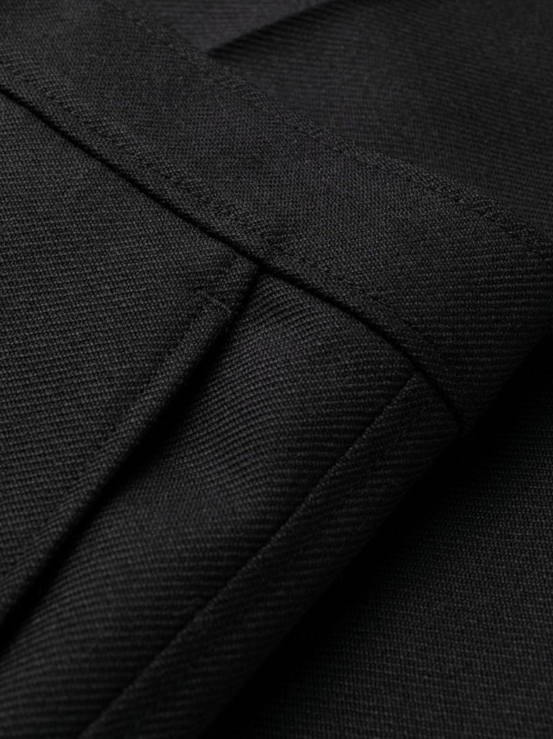 Black Virgin-wool Wide-leg Trousers