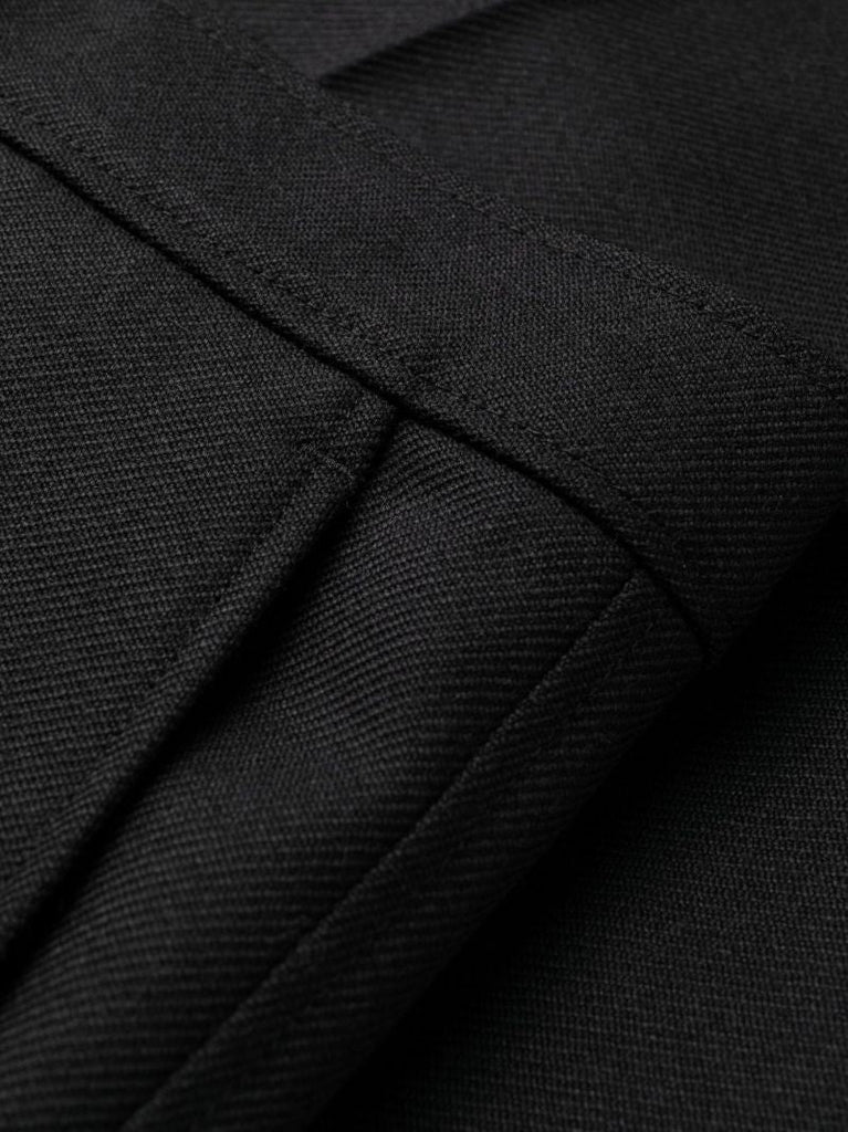 Black Virgin-wool Wide-leg Trousers