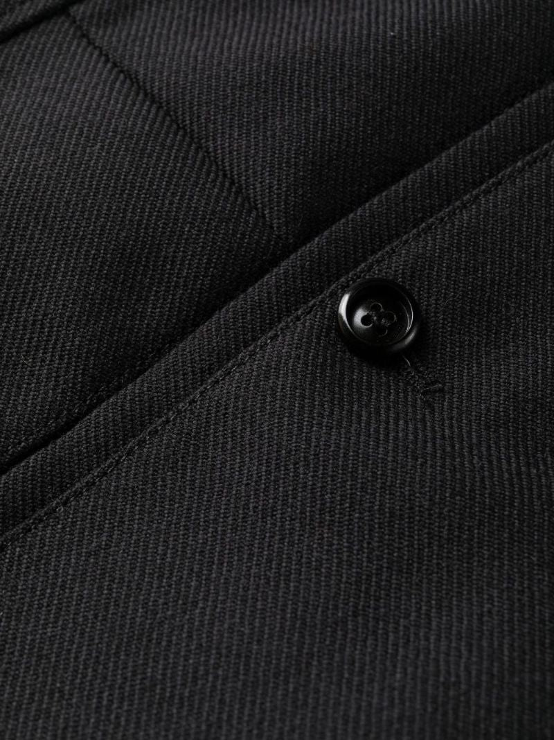 Black Virgin-wool Wide-leg Trousers