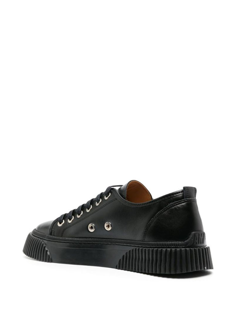 Black Low-top Leather Sneakers