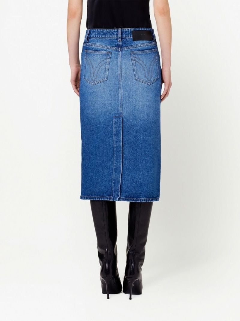 Blue Denim Midi Skirt