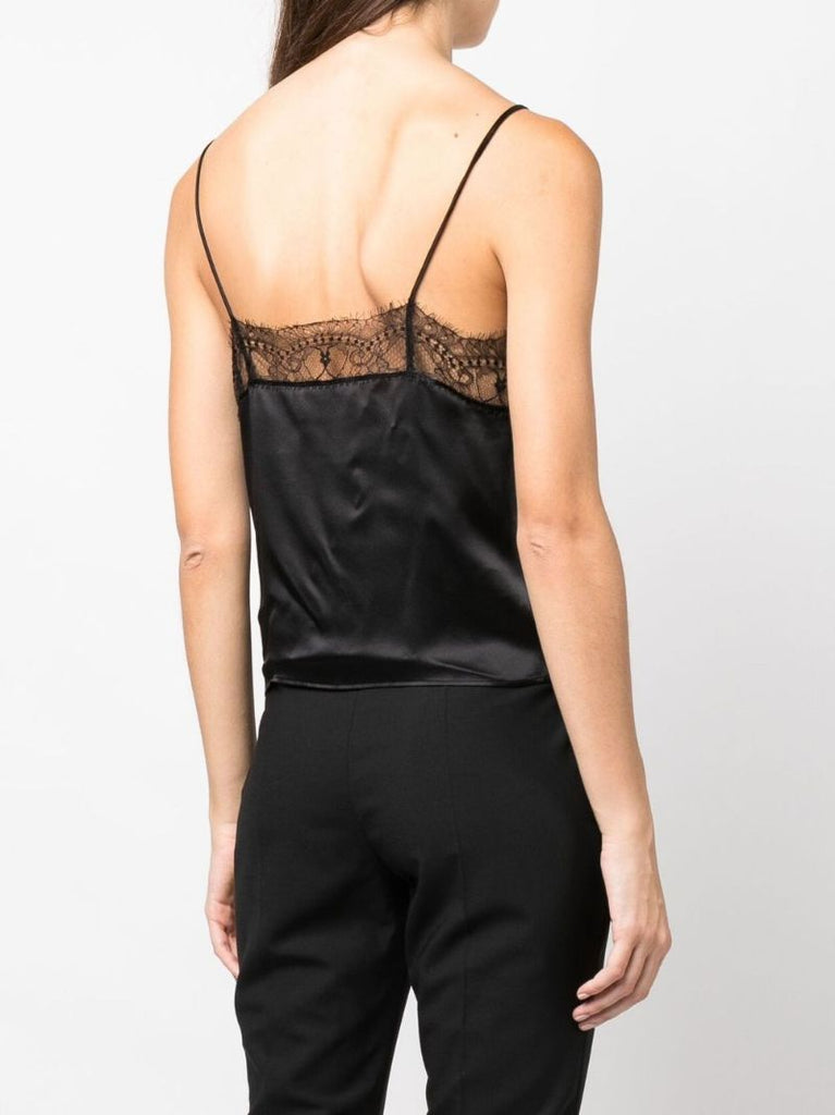 Black Lace Trim Camisole  Top