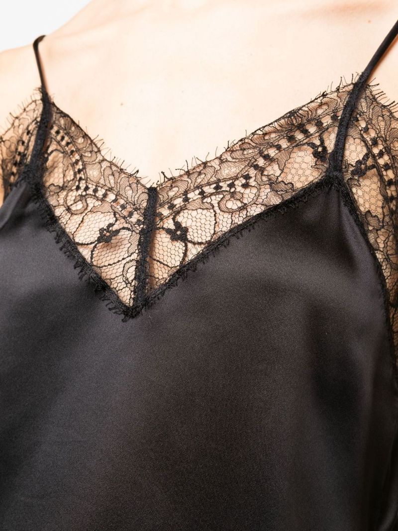 Black Lace Trim Camisole  Top