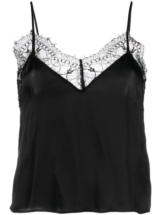 Black Lace Trim Camisole  Top