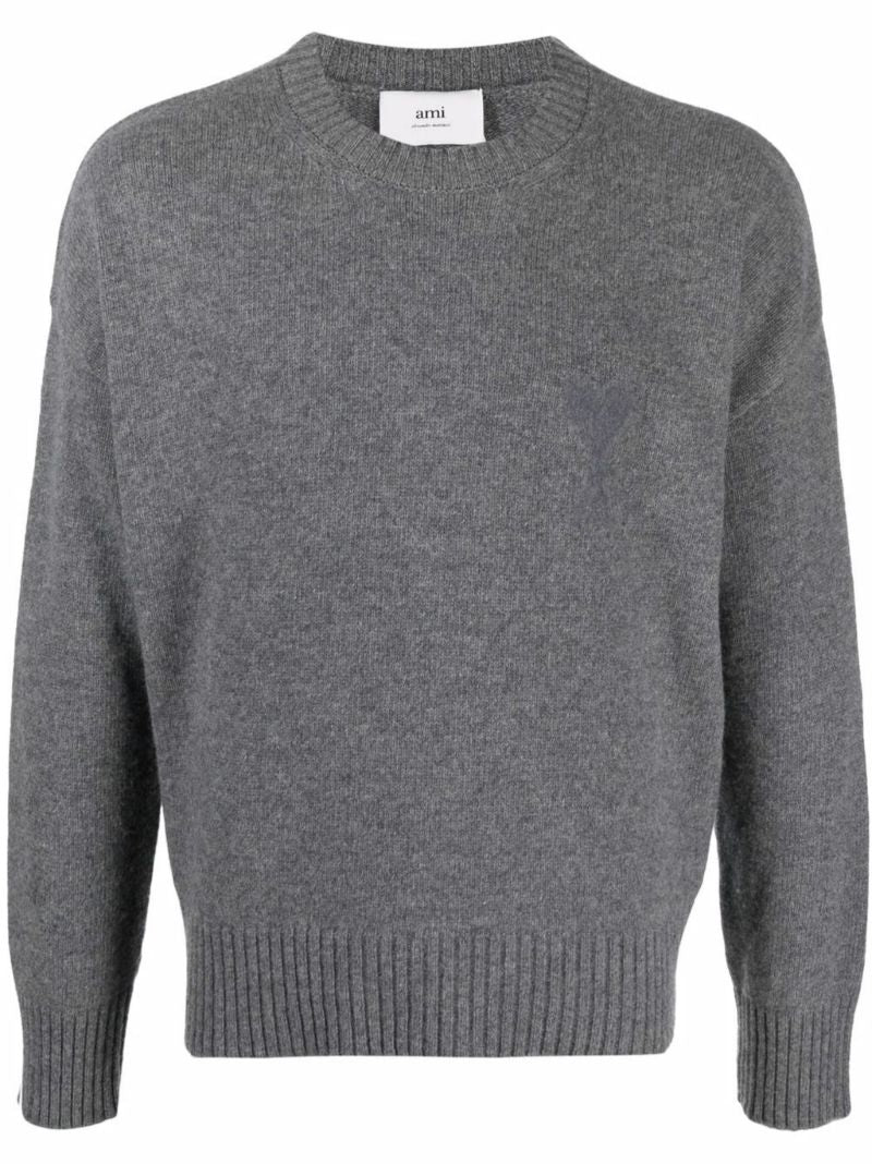 Grey Ami De Coeur Logo Wool Sweater