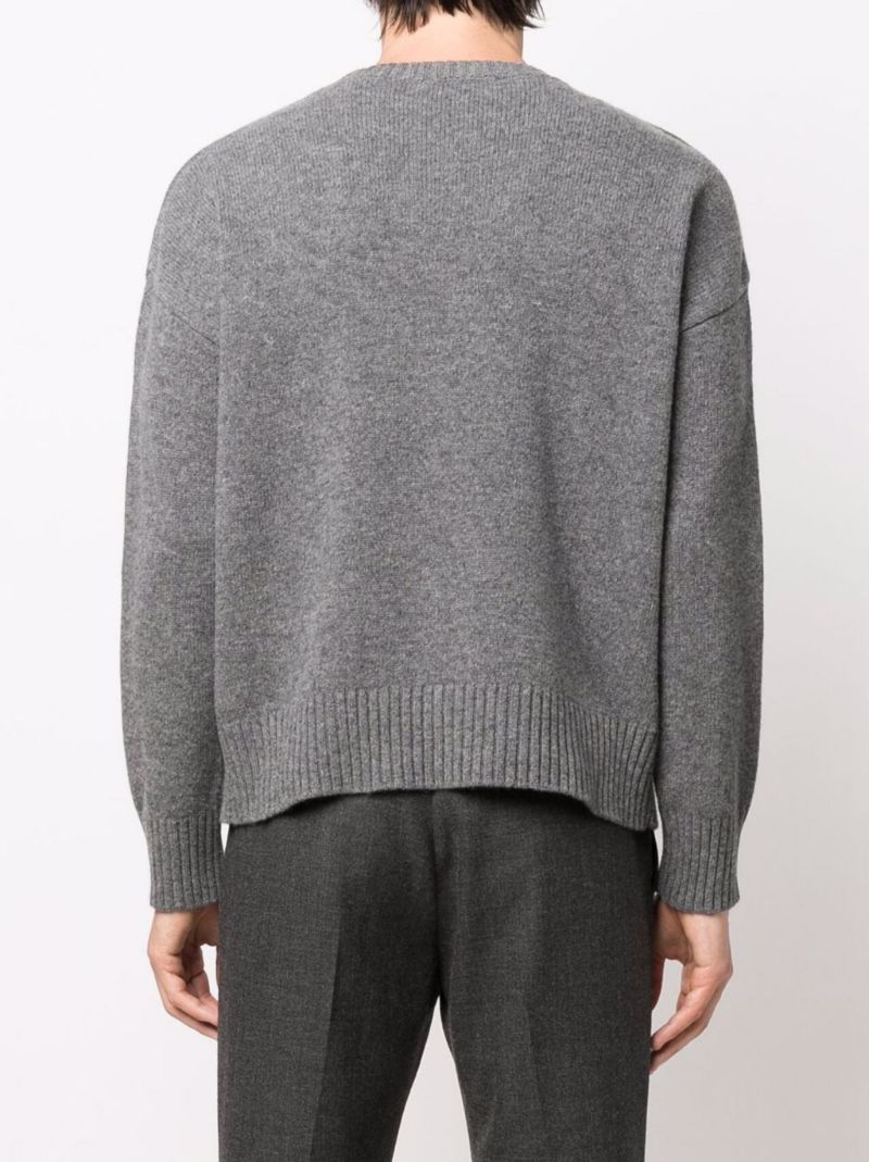 Grey Ami De Coeur Logo Wool Sweater