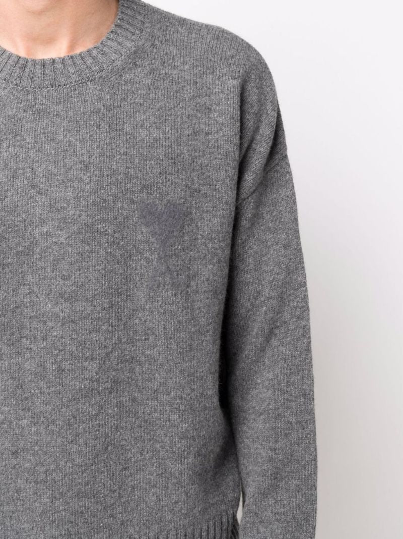 Grey Ami De Coeur Logo Wool Sweater