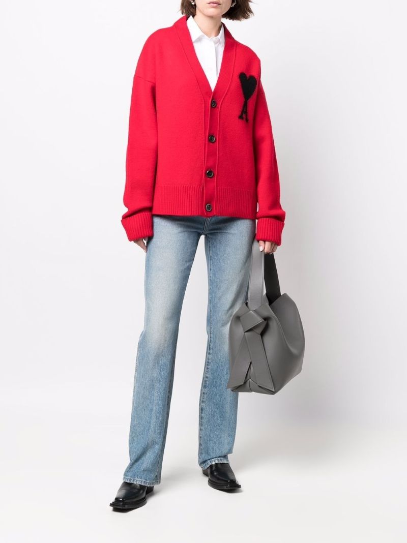 Red Ami De Coeur V-neck Cardigan
