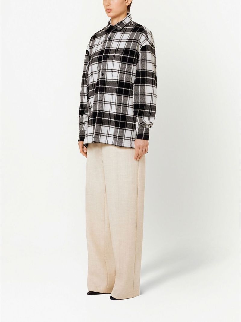 Black Logo Print Plaid Shirt