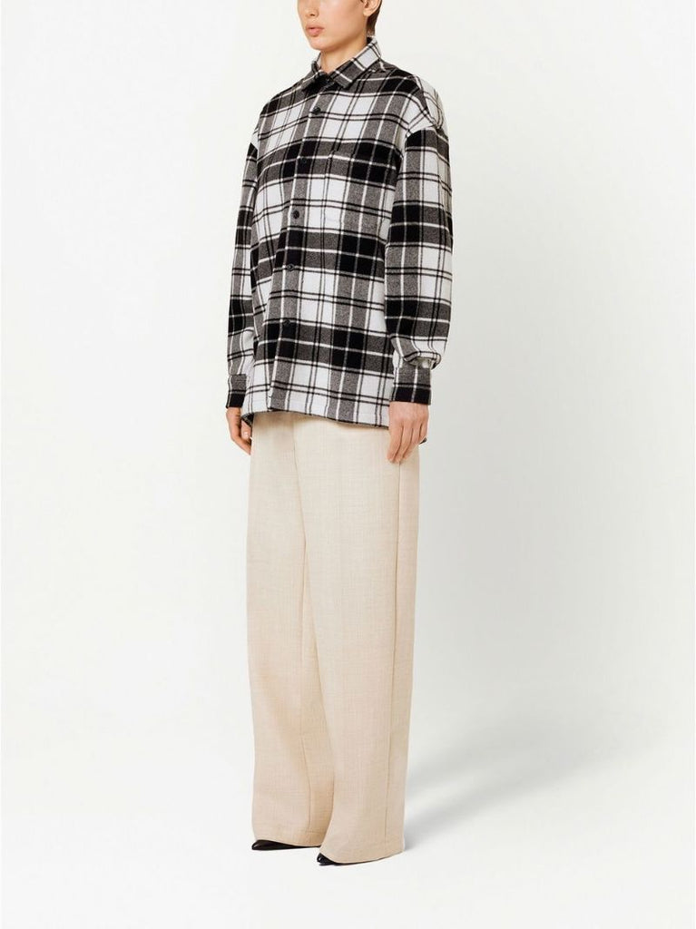 Black Logo Print Plaid Shirt