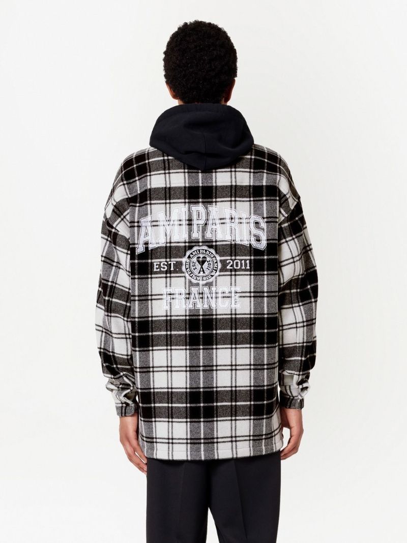 Black Logo Print Plaid Shirt