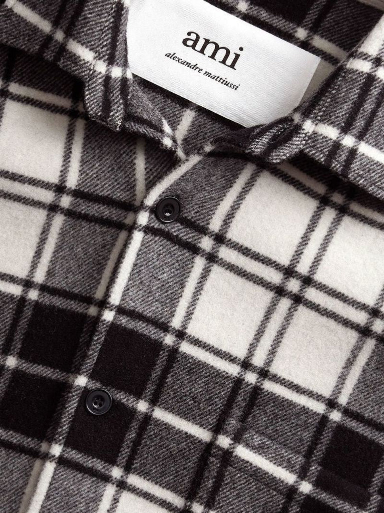 Black Logo Print Plaid Shirt