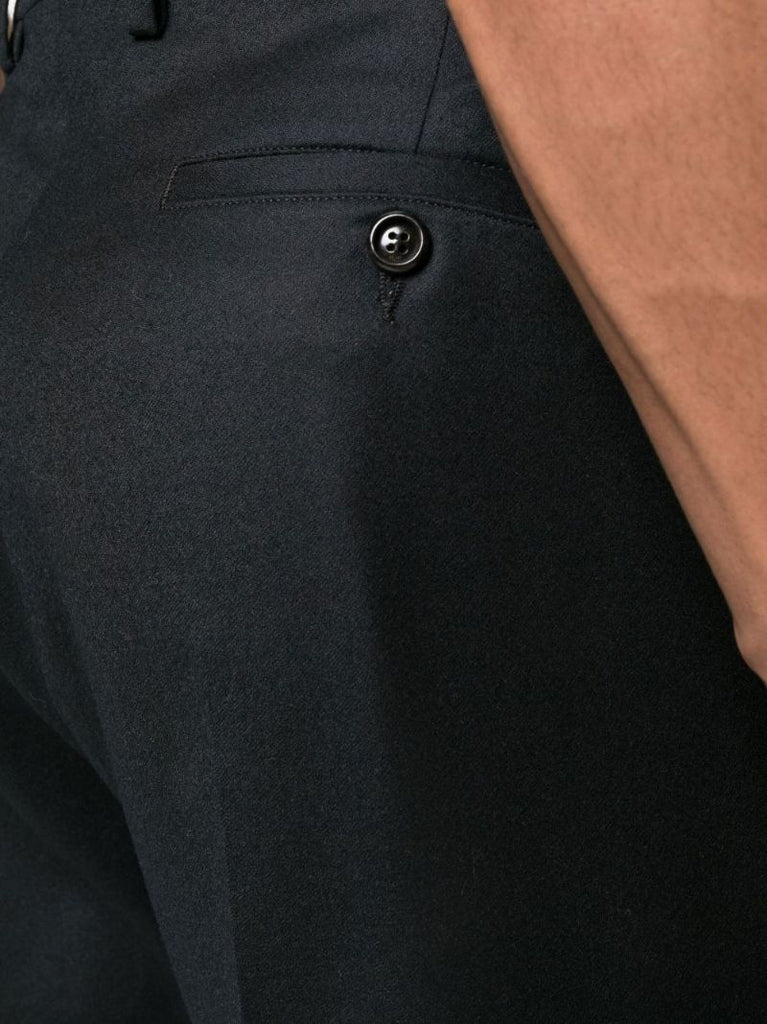 Black Cigarette Wool Trousers
