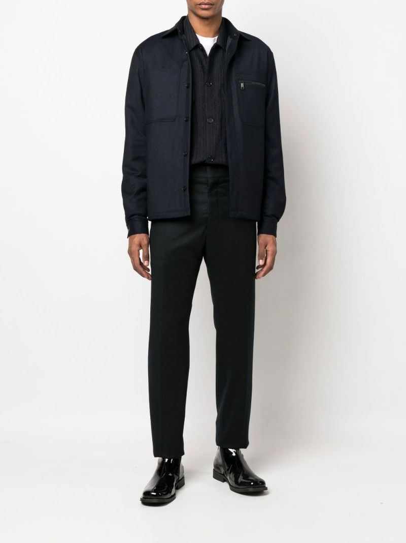Black Cigarette Wool Trousers