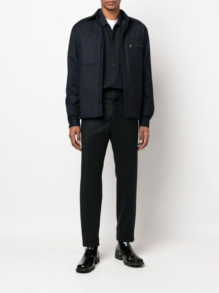 Black Cigarette Wool Trousers
