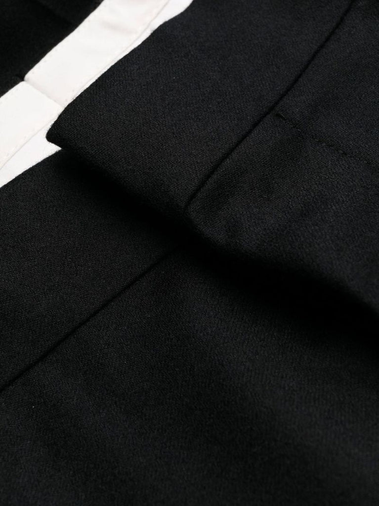 Black Cigarette Wool Trousers
