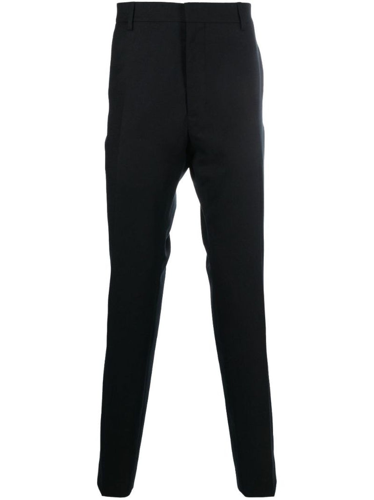 Black Cigarette Wool Trousers