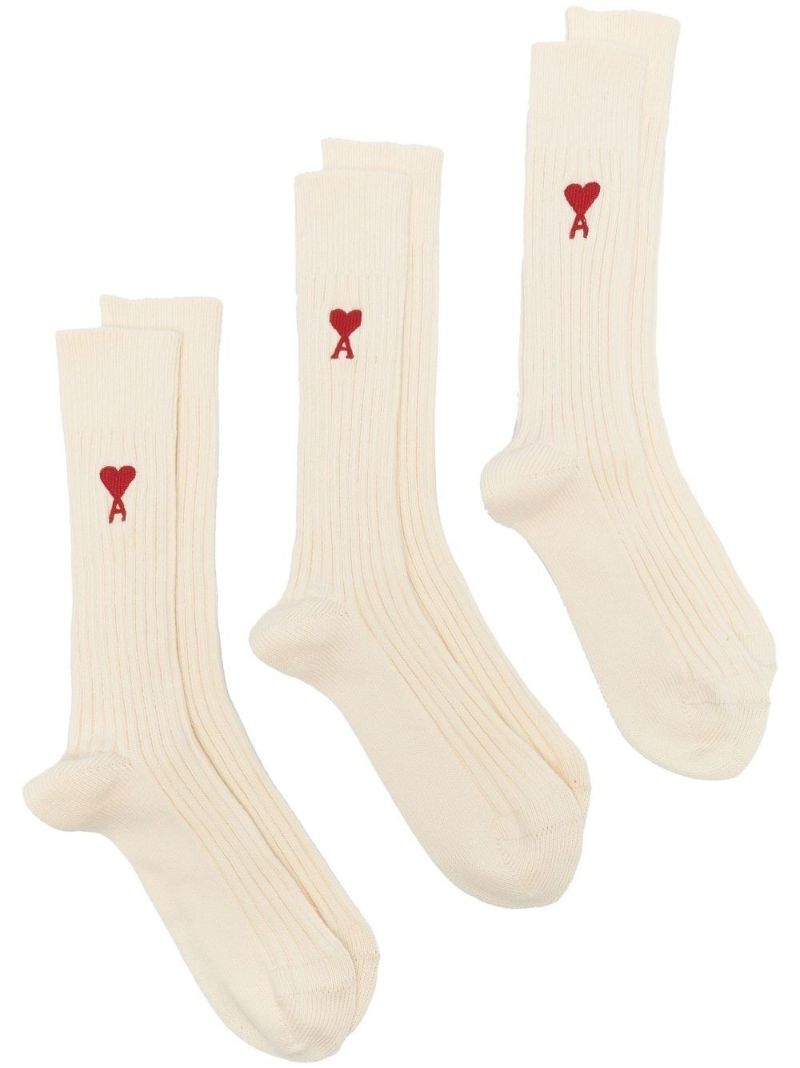 Neutral Ami De Coeur Organic-cotton Socks Set
