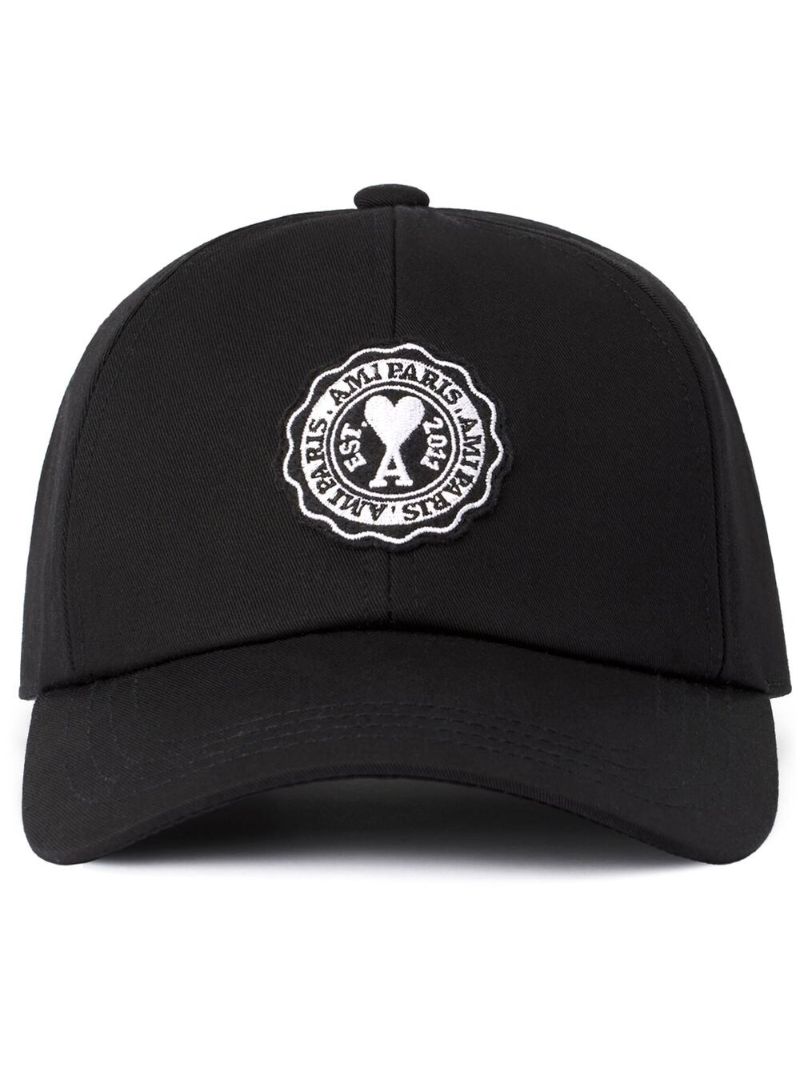 Black Embroidered Logo Baseball Cap