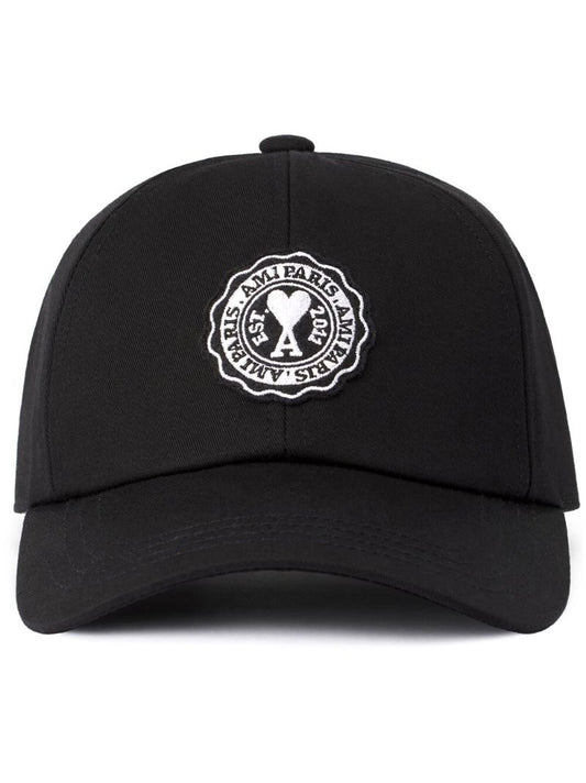 Black Embroidered Logo Baseball Cap