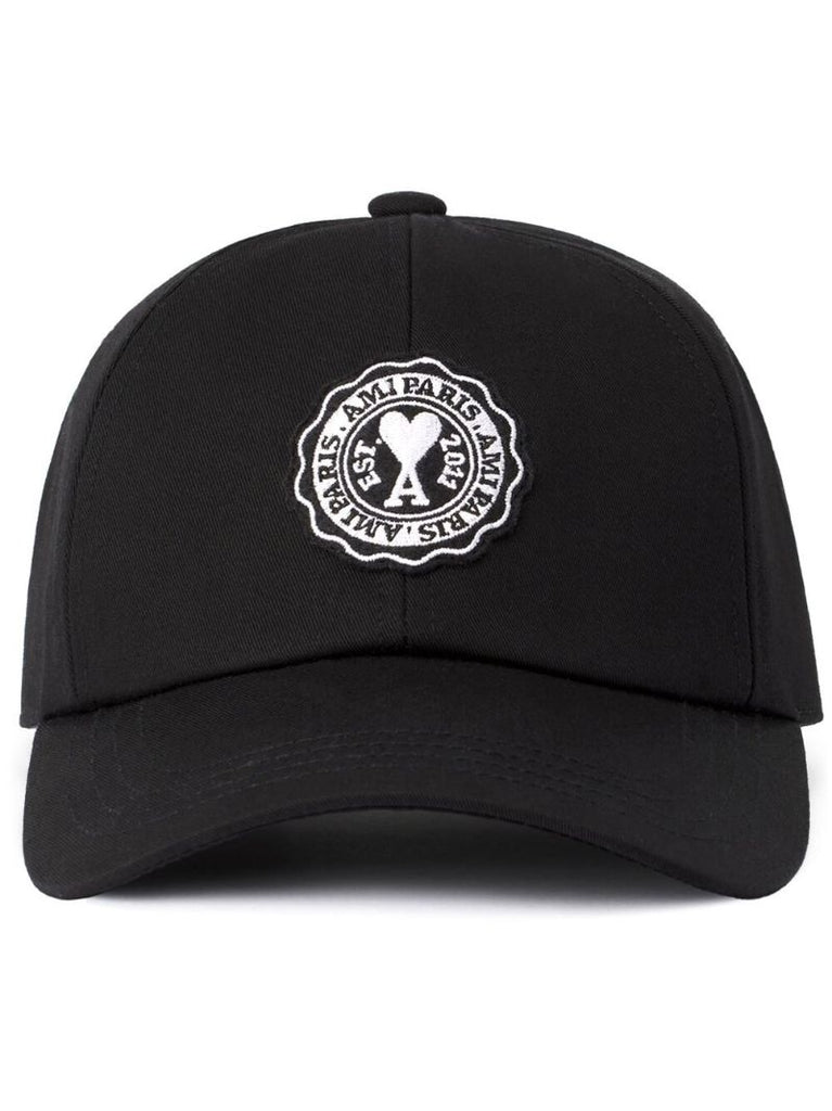 Black Embroidered Logo Baseball Cap