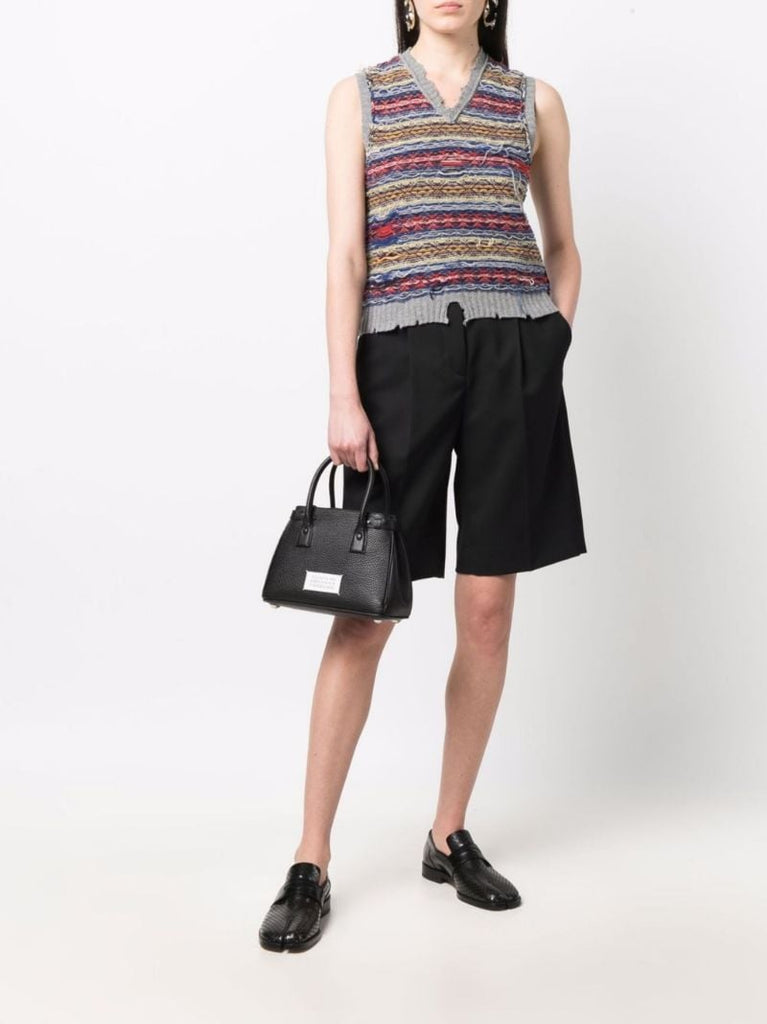 Black 5ac Small Leather Drawstring Bag