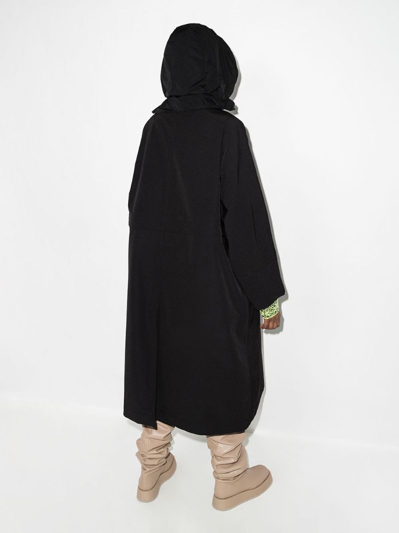 Black Convertible Hooded Parka Coat