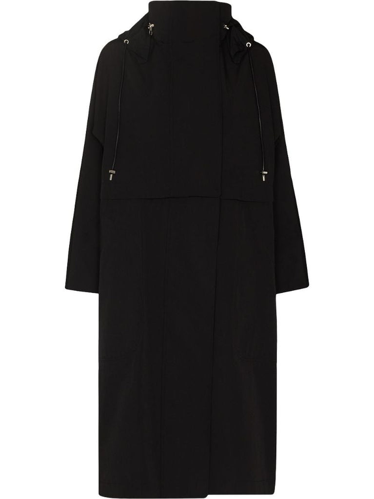 Black Convertible Hooded Parka Coat