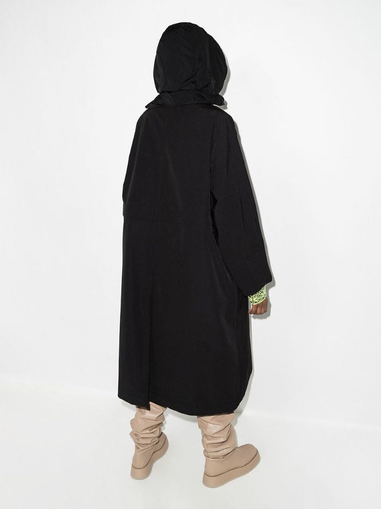 Black Convertible Hooded Parka Coat