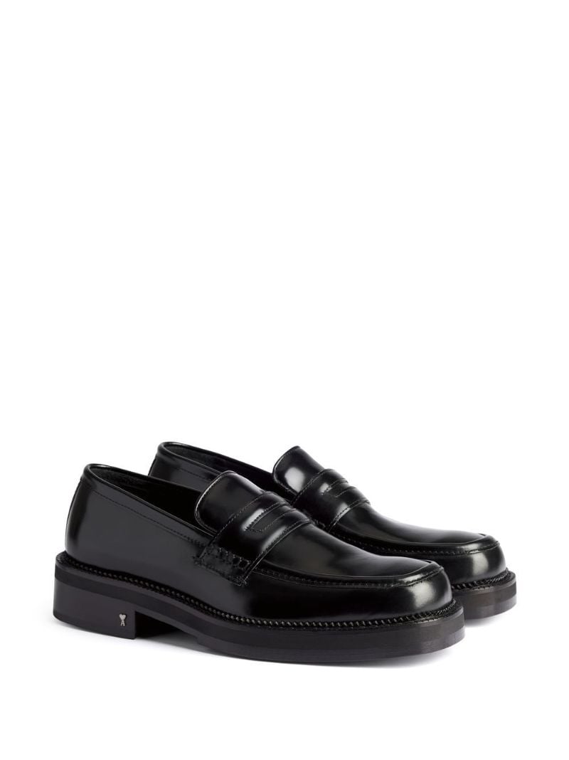 Black Ami De Coeur Leather Loafers