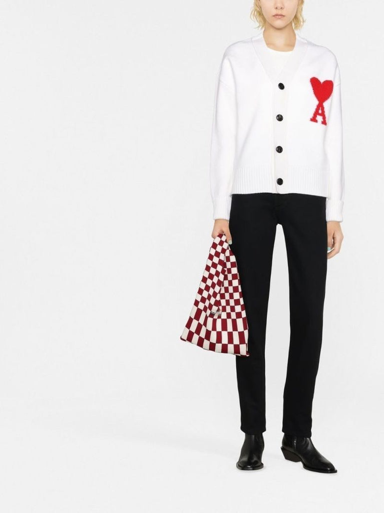 White Ami De Coeur Wool Cardigan