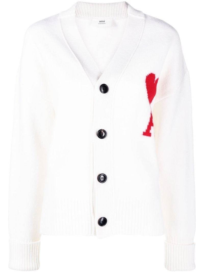 White Ami De Coeur Wool Cardigan