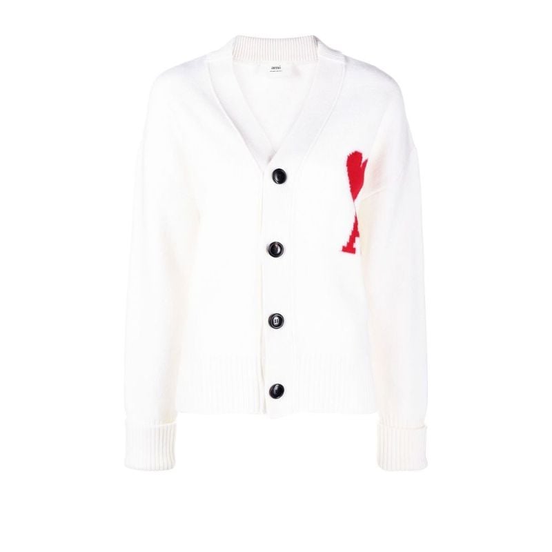 White Ami De Coeur Wool Cardigan