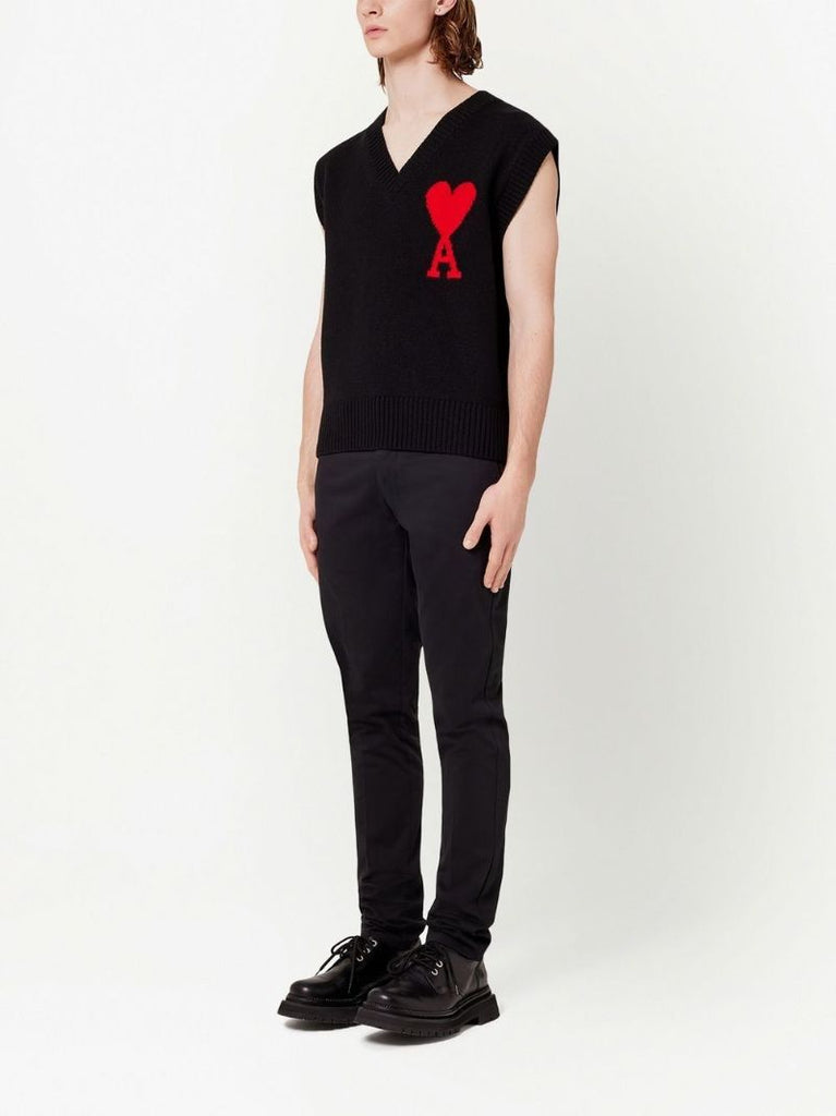 Black Logo-intarsia Vest