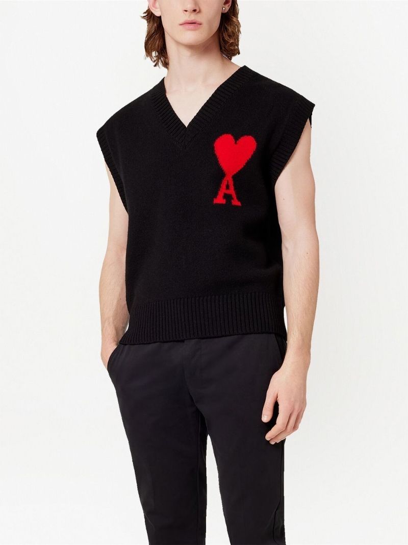 Black Logo-intarsia Vest