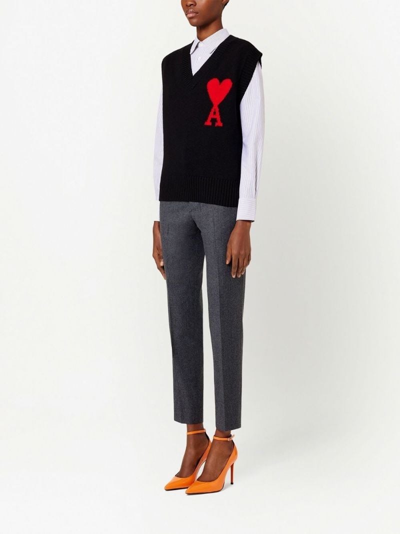 Black Logo-intarsia Vest