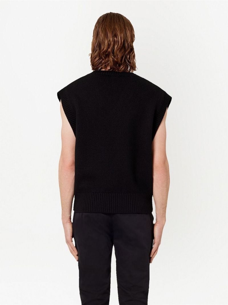 Black Logo-intarsia Vest