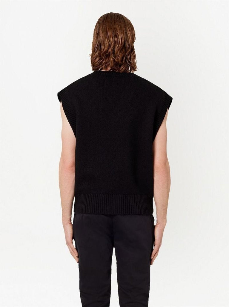 Black Logo-intarsia Vest