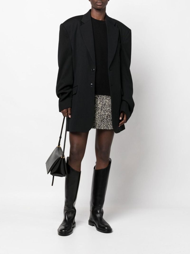 Black High Rise BouclÃ_x0083_Â© Mini Skirt
