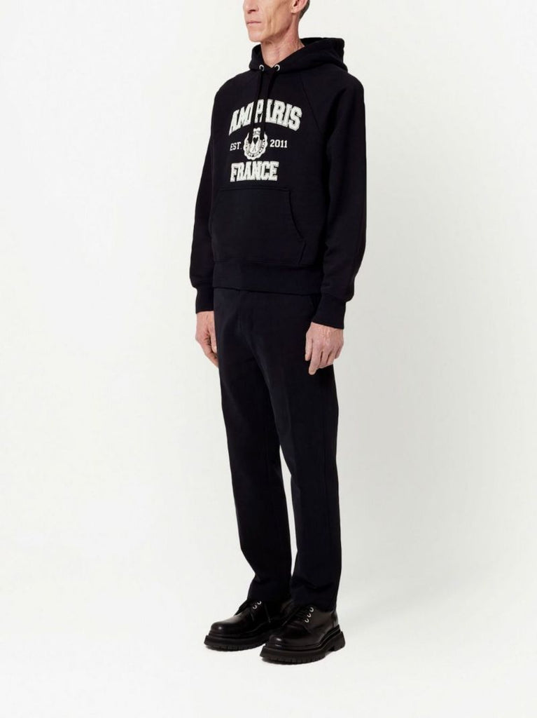 Black Logo Print Hoodie