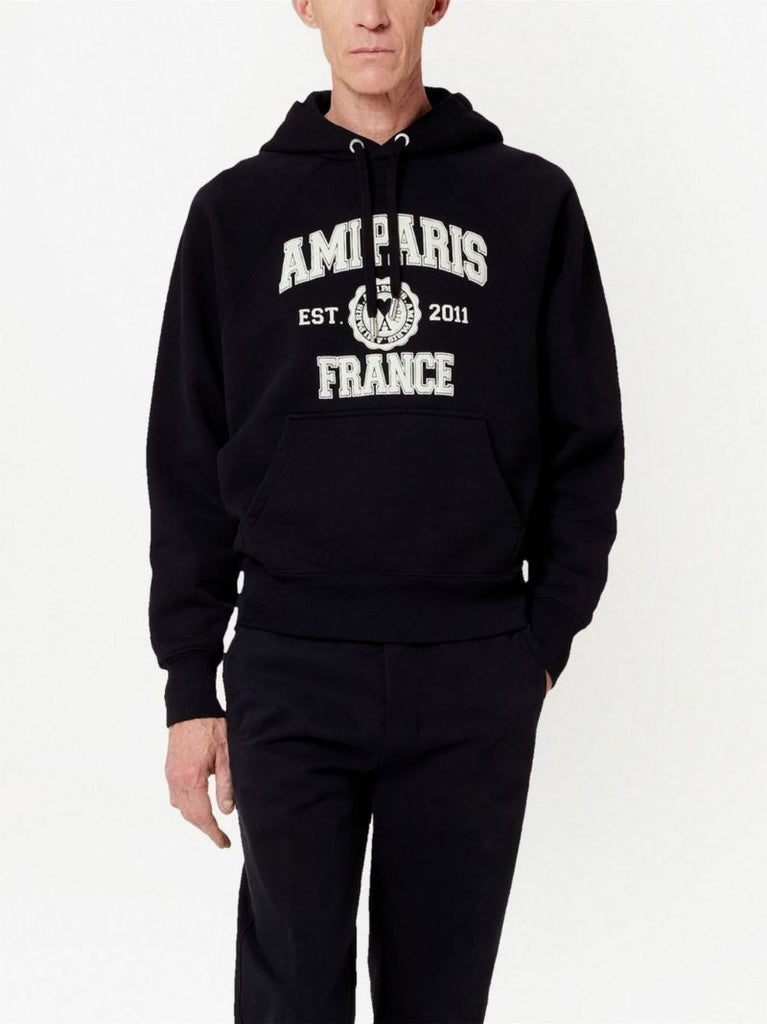 Black Logo Print Hoodie