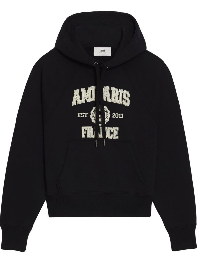 Black Logo Print Hoodie