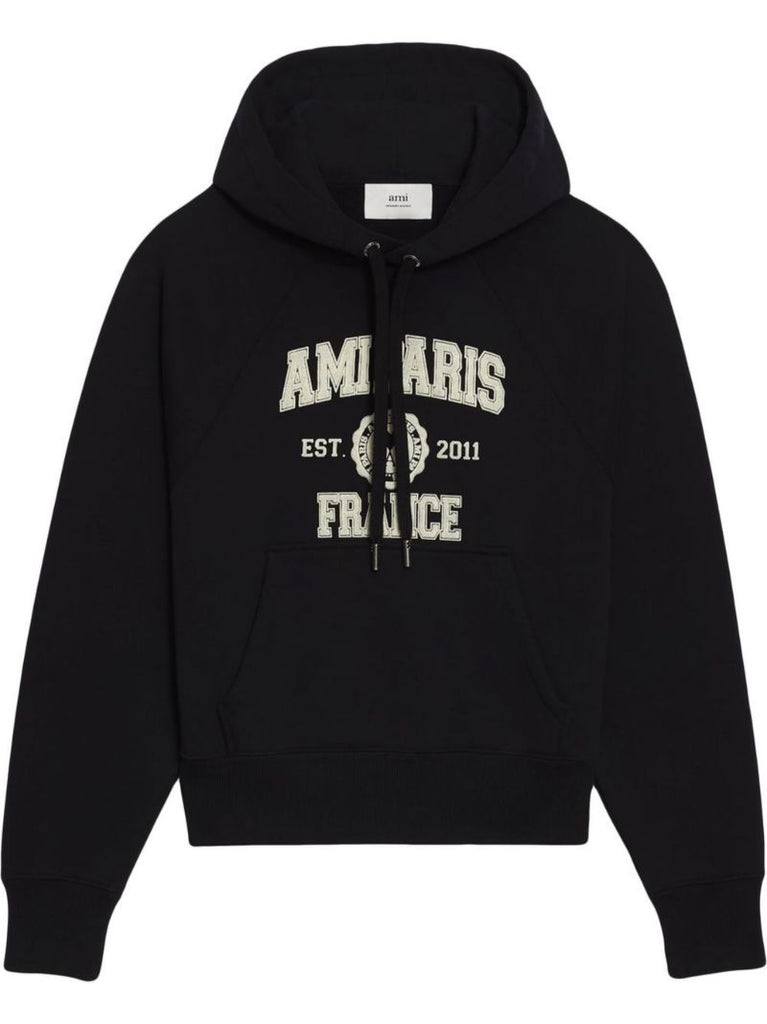 Black Logo Print Hoodie