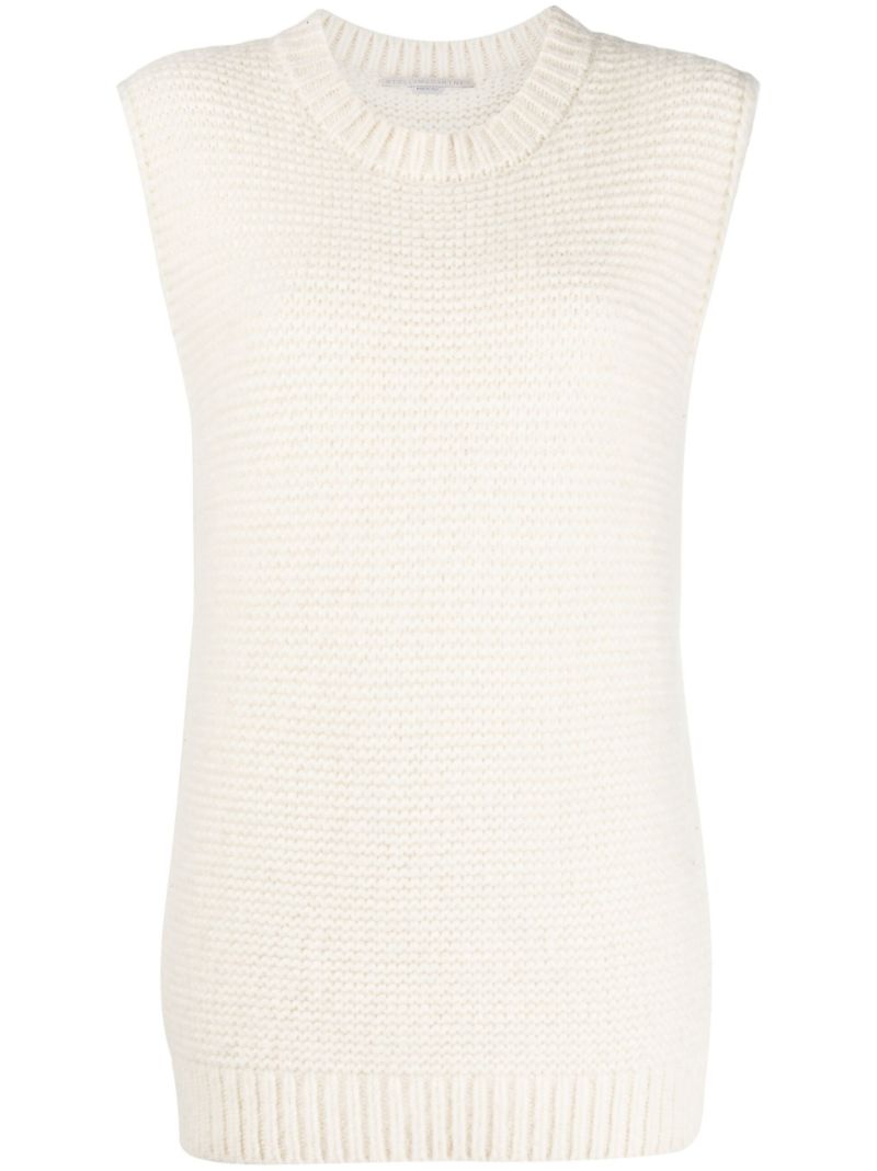 Neutral Sleeveless Knitted Vest